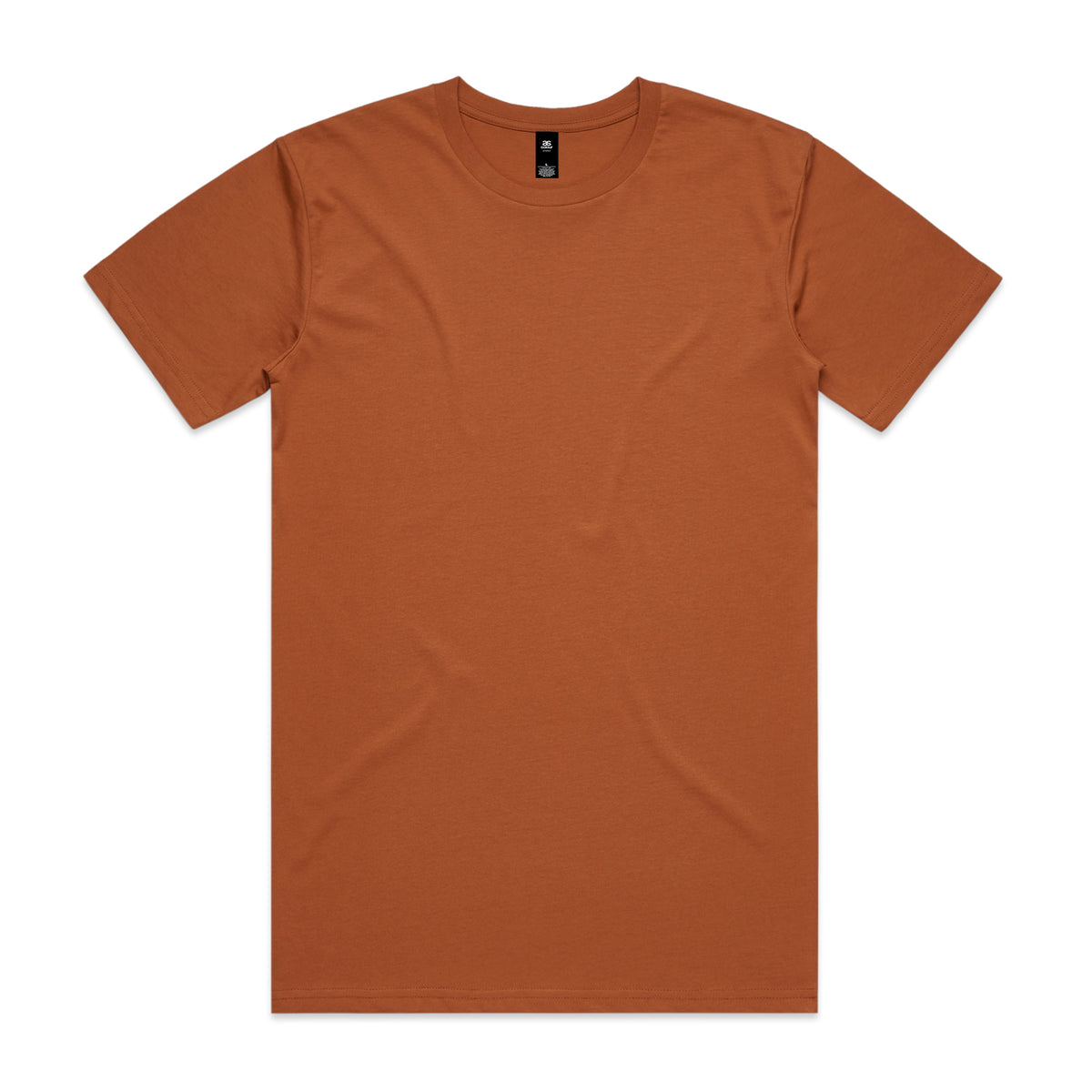 Plain rust-colored cotton crew neck t-shirt with short sleeves perfect for workwear uniforms and casual work uniforms