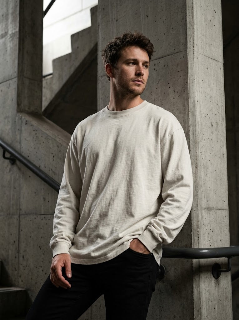 Heavy Faded LS Cotton Tee