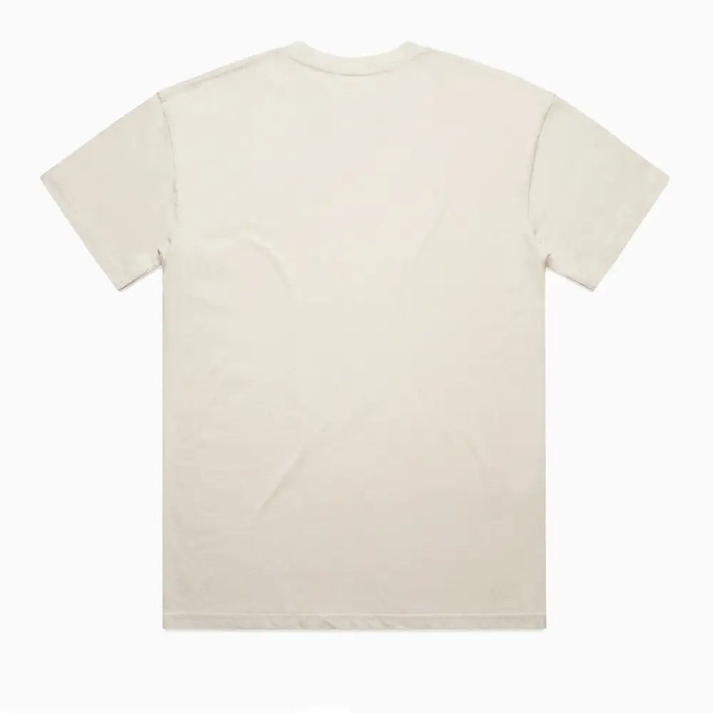 Kik Oversize Tee in cream with wide neck ribbing, mens street tees