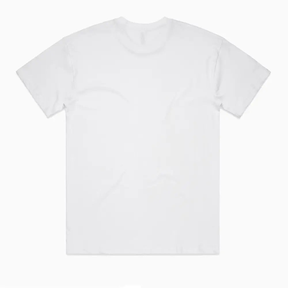 Kik oversize tee: white cotton with subtle textured front, wide neck ribbing