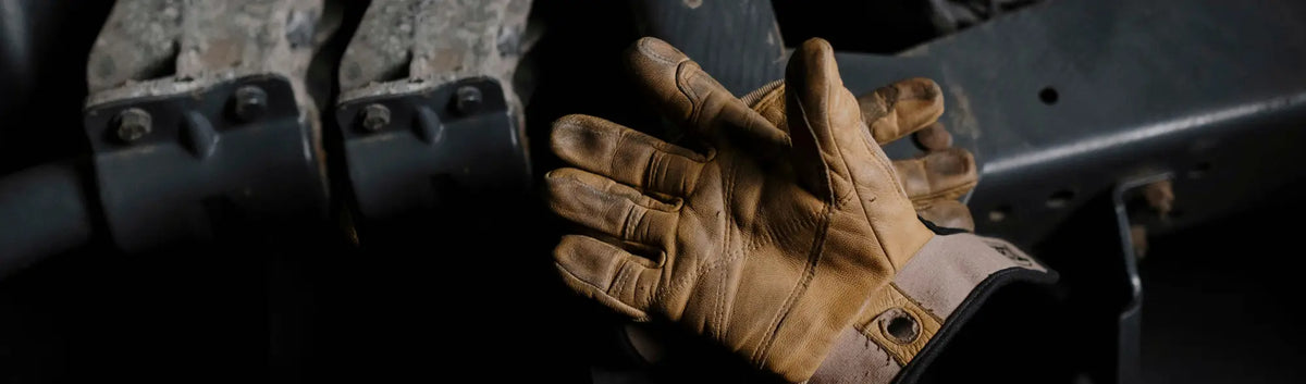 Tan leather work glove from PPE PVC Gloves collection for durable workwear and uniforms