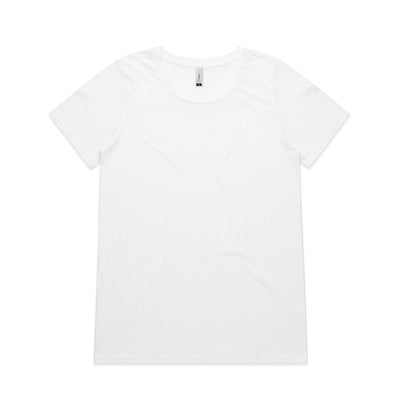 Wo's Shallow Scoop Tee 4011 - White