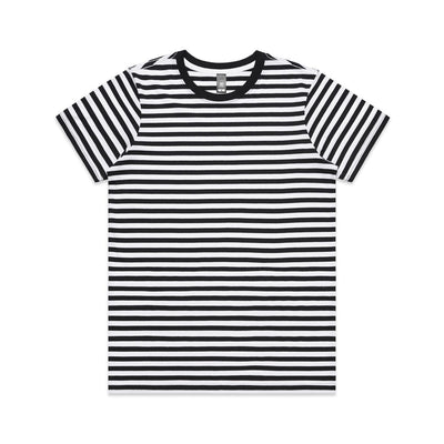 Wo's Maple Stripe Tee 4037 - Black/White