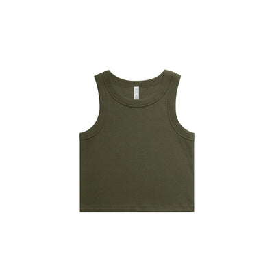 Wo's Organic Rib Crop Tank 4064G - Army