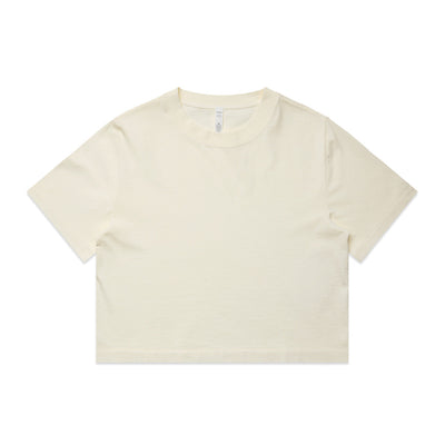 Wo's Heavy Faded Crop Tee 4089 - Faded Ecru