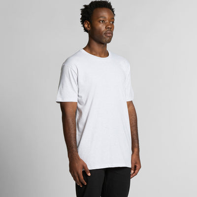 White crew neck t-shirt with short sleeves and ribbed neckline, made of cotton.