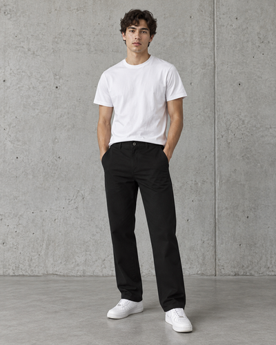 Relaxed Pants 5931 in black on male model