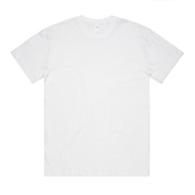 White plain t-shirt with short sleeves and crew neck.