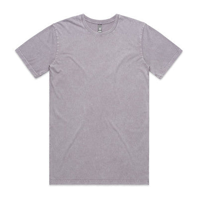 Grey crew neck t-shirt with short sleeves and a round neckline.