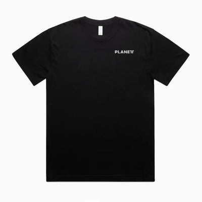 Black Truck Oversize tee with subtle white planet logo on left chest perfect for casual workwear or uniforms
